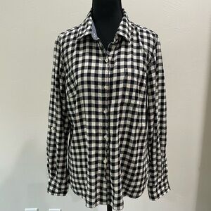 Tommy Hilfiger Black and White Plaid Women’s button down shirt
